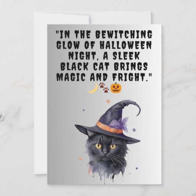 Halloween Greeting Card Black Cat (Front)