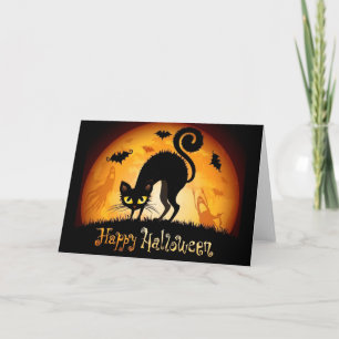 Halloween Greeting Card/Black Cat Card