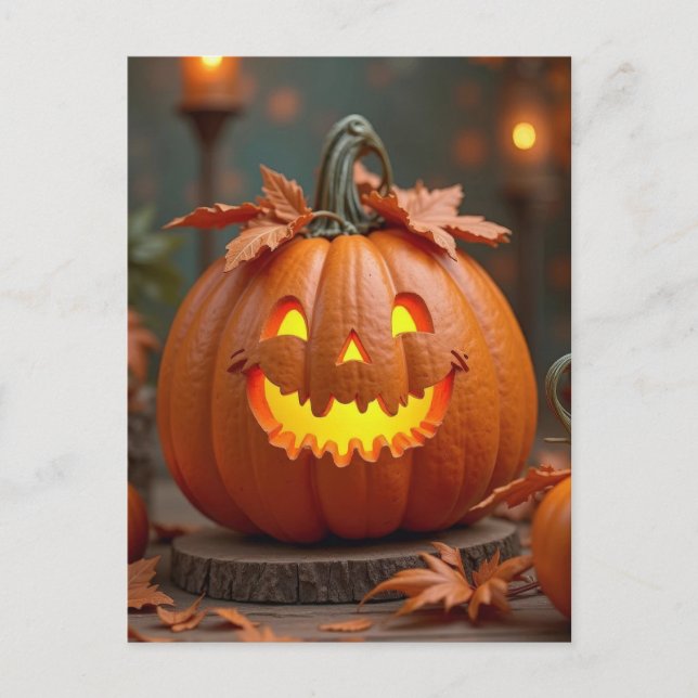Halloween greeting card creepy pumpkin (Front)