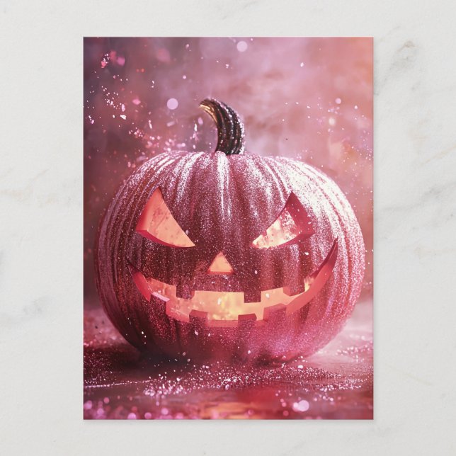 Halloween greeting card creepy pumpkin (Front)