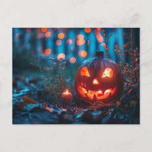 Halloween greeting card creepy pumpkin