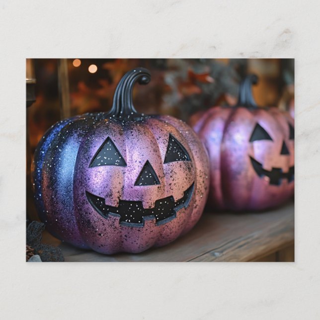 Halloween greeting card creepy pumpkin (Front)