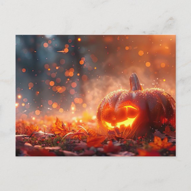 Halloween greeting card creepy pumpkin (Front)
