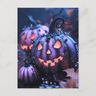 Halloween greeting card creepy pumpkin