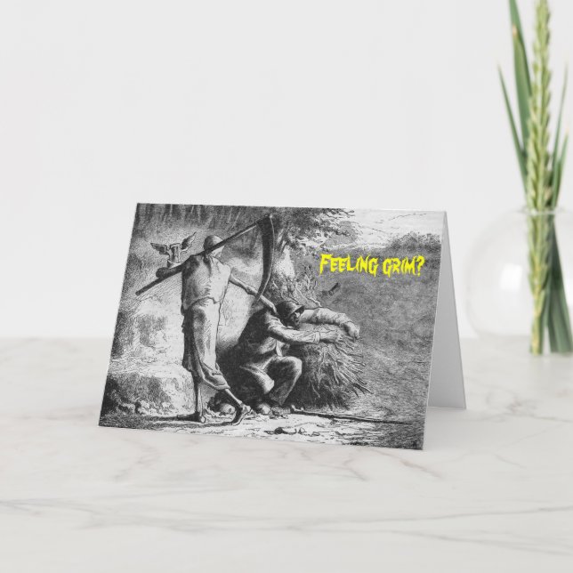 Halloween Greeting Card - Grim Reaper Engraving (Front)