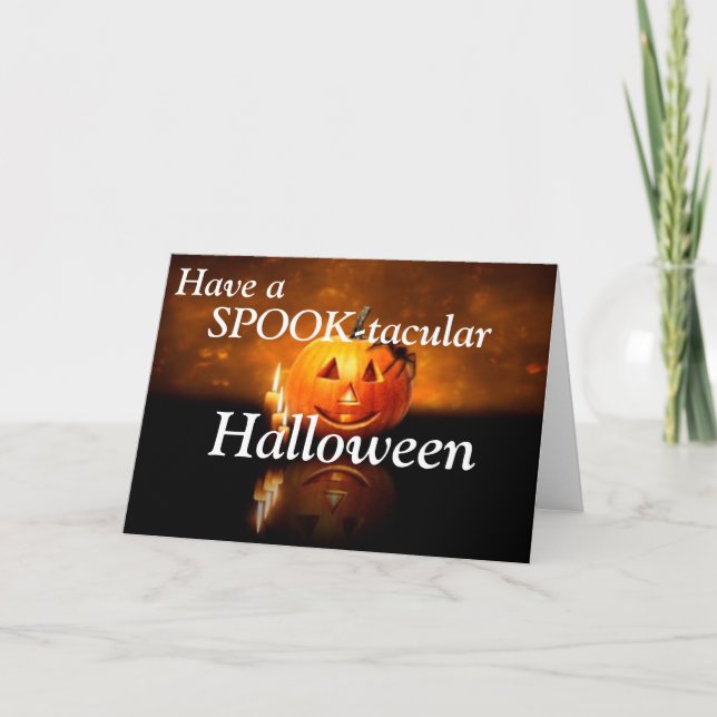 Halloween Greeting Card/Jack-o-lantern and spider Card (Front)
