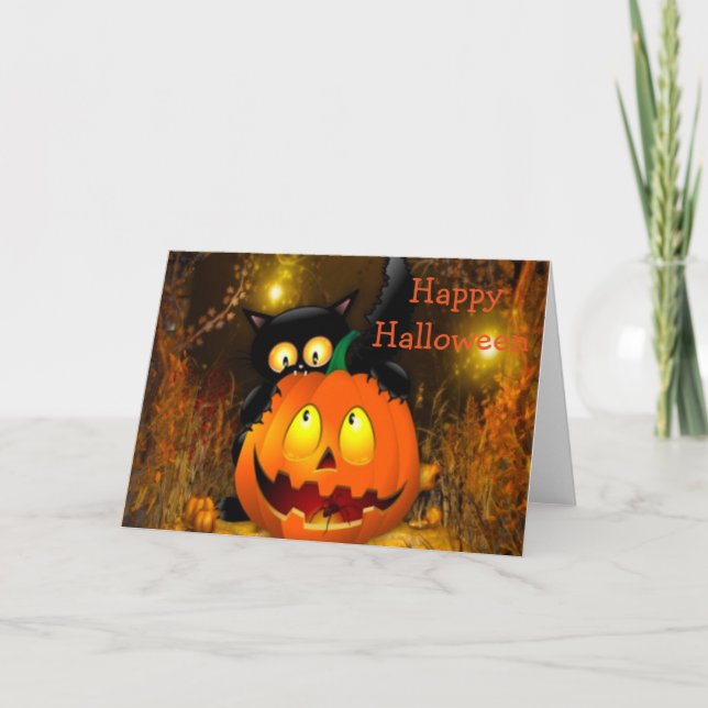 Halloween Greeting Card/Jack-o-lantern Card (Front)