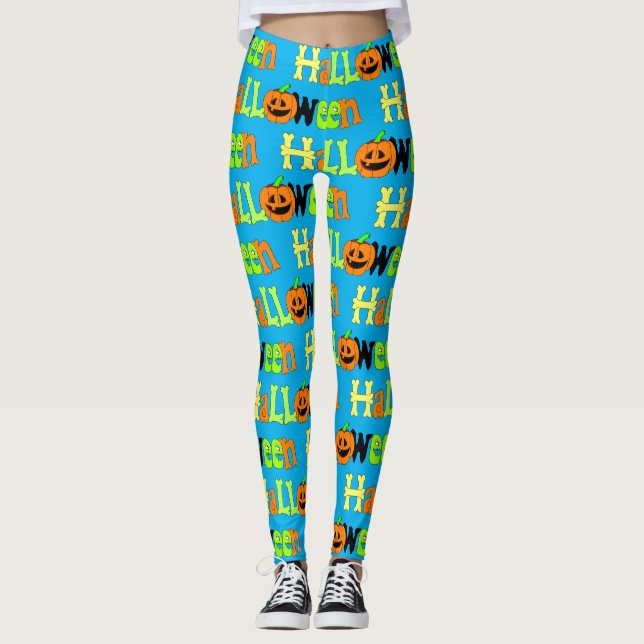 Halloween Greeting Leggings (Front)