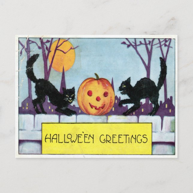 Hallowe'en Greeting Postcard (Front)