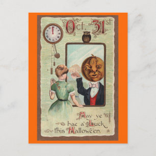 Halloween Greeting - Vintage Design Circa 1910 Postcard