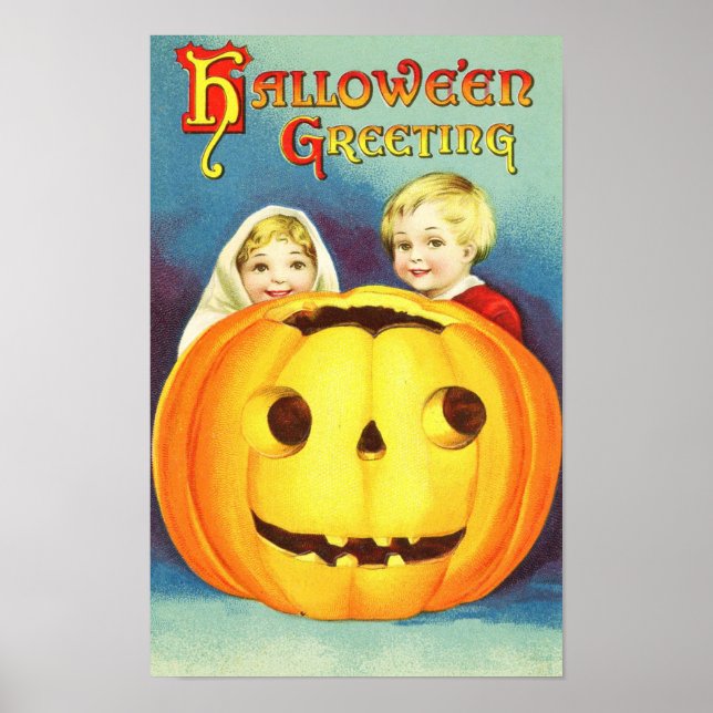 Halloween Greeting Vintage Poster (Front)