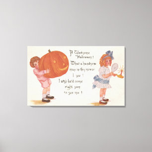 Halloween GreetingA Gladsome Halloween Canvas Print