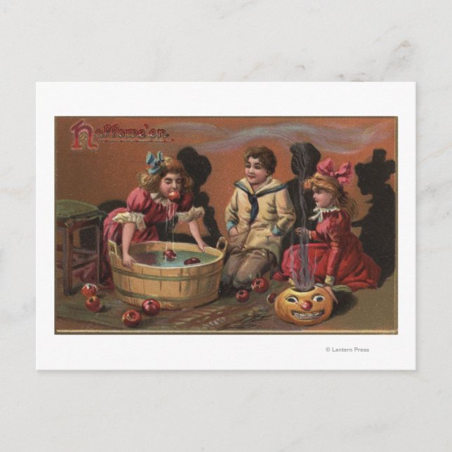 Halloween GreetingBobbing for Apples #2 Postcard (Front)