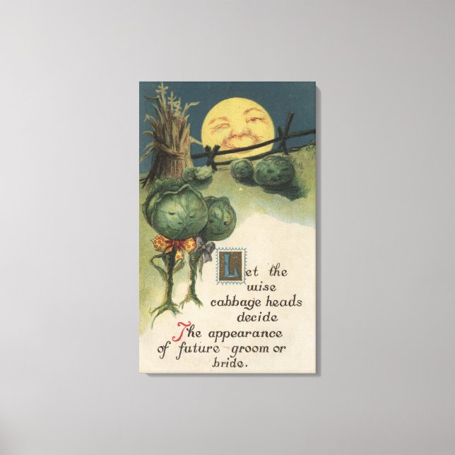 Halloween GreetingCabbage Anthropomorphism Canvas Print (Front)