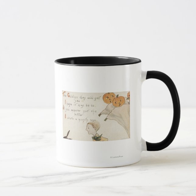 Halloween GreetingJack-O-Lantern Ghosts Mug (Right)