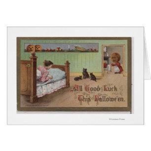 Halloween GreetingKid in Bed