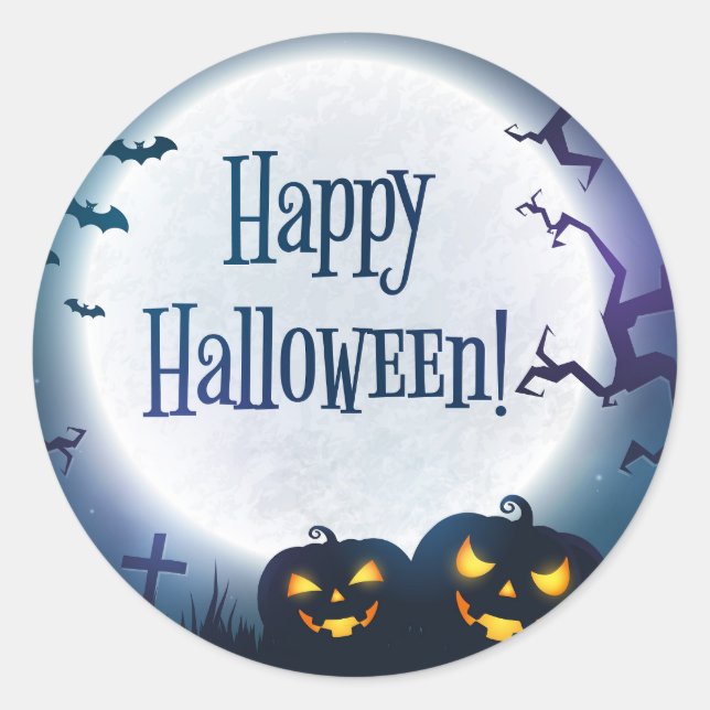 Halloween Greetings Classic Round Sticker (Front)