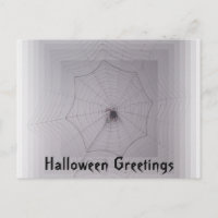Halloween Greetings Cute Spider with Infinity Web
