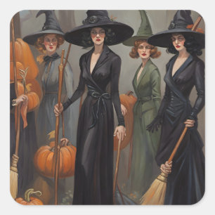 Halloween Greetings from Your Local Witches Coven  Square Sticker