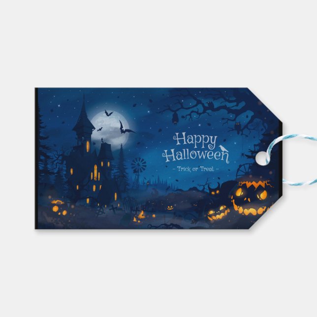 Halloween Greetings Gift Tags (Front (Horizontal))