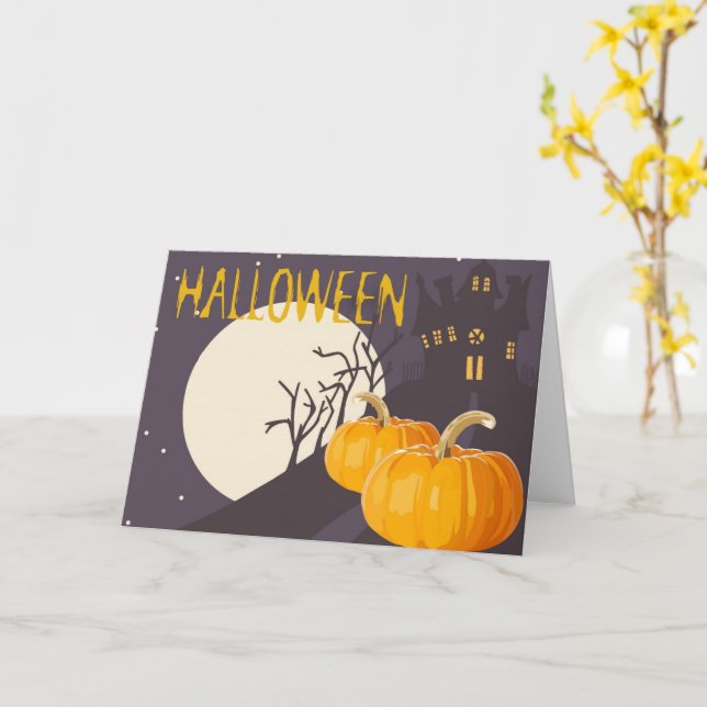 Halloween Greetings Greeting Card (Yellow Flower)