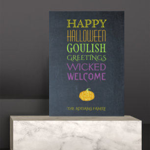 Halloween Greetings Text Personalised Canvas Print