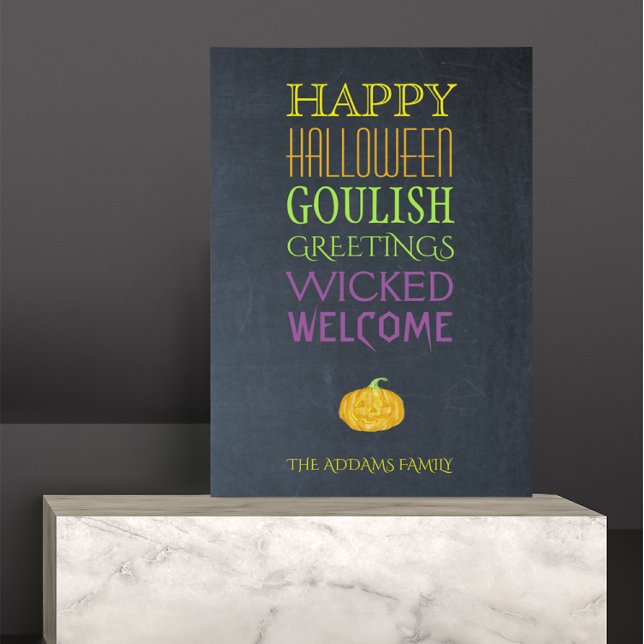 Halloween Greetings Text Personalised Canvas Print (Creator Uploaded)