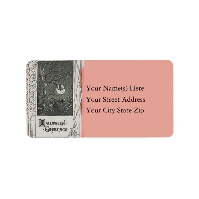 Halloween Greetings Vintage Address Label (Front)