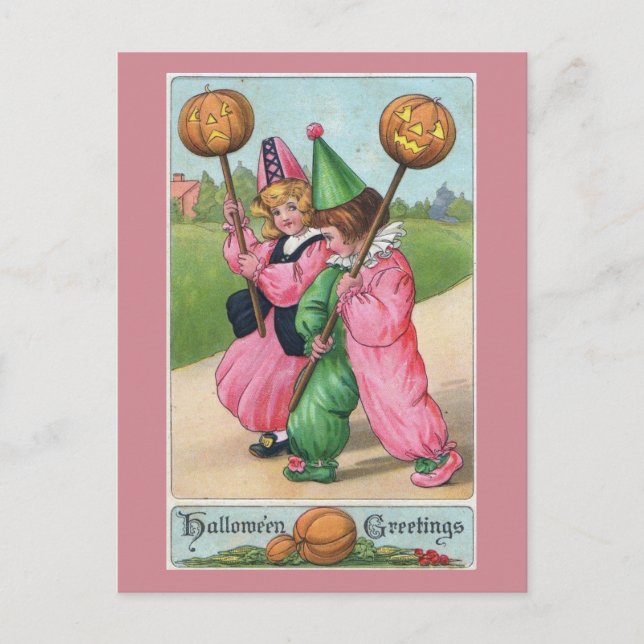 Halloween Greetings! Vintage Postcard (Front)