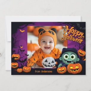 👻Halloween greetings with custom photo Card