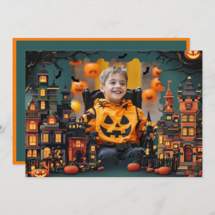 Halloween greetings with custom photo Card