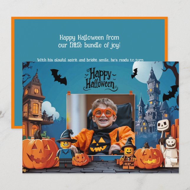 Halloween greetings with custom photo Card (Front/Back)