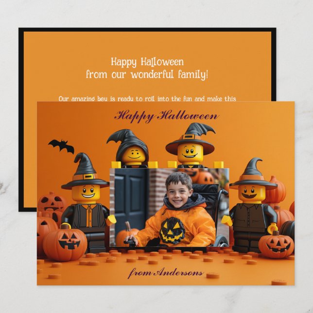 Halloween greetings with custom photo Card (Front/Back)
