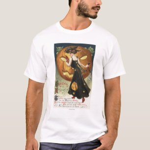 Halloween GreetingWitch Dancing and Pumpkin T-Shirt