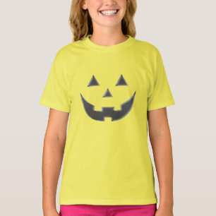 Halloween grey yellow Jack o lantern pumpkin kids T-Shirt