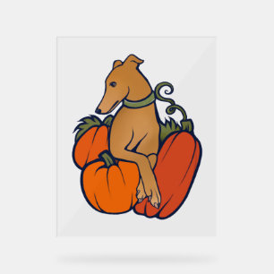 halloween greyhound acrylic sign
