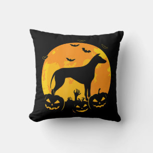halloween greyhound jack lantern puppy pumpkin cushion