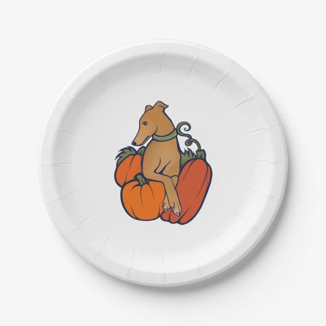 halloween greyhound paper plate (Front)