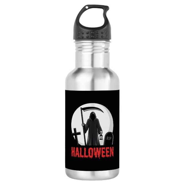 Halloween Grim Reaper Cemetery Design 532 Ml Water Bottle (Front)