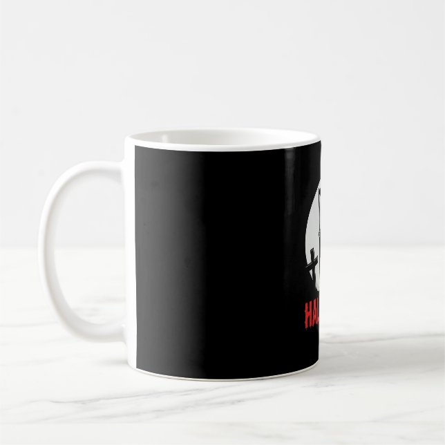 Halloween Grim Reaper Cemetery Design Coffee Mug (Left)