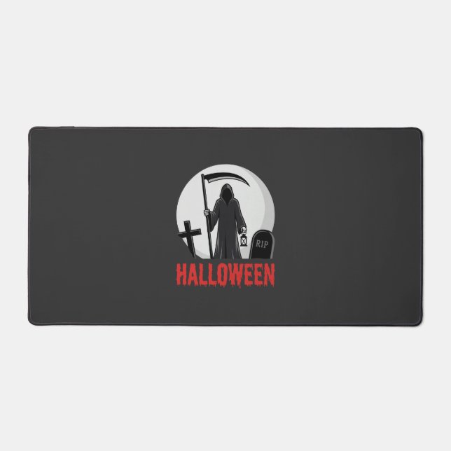 Halloween Grim Reaper Cemetery Design Desk Mat (Front)