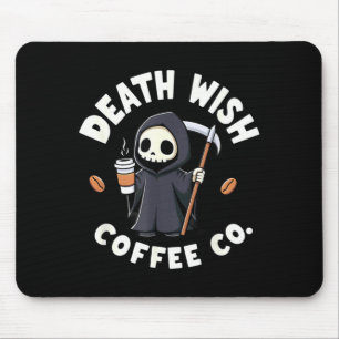 Halloween Grim Reaper Death Wish Coffee Mouse Pad