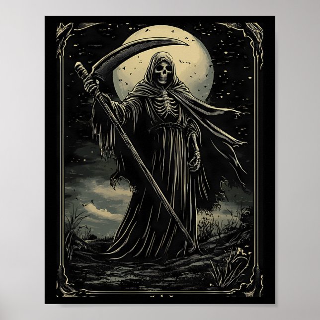 Halloween Grim Reaper Gothic Goth  Poster (Front)