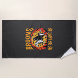 Halloween Grim Reaper Horse Brooms Are for Amateur Beach Towel
