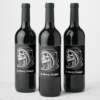 Halloween Grim Reaper Party Mode Wine Label