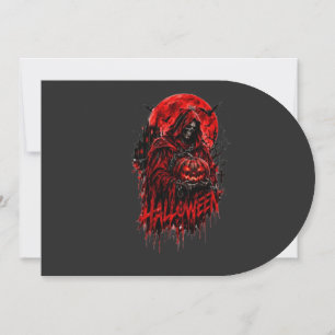 Halloween Grim Reaper Pumpkin Gothic Horror Design Invitation
