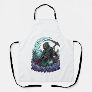 Halloween Grim Reaper Scythe Lantern Broken Moon_1 Apron
