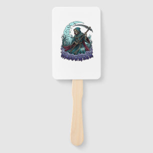 Halloween Grim Reaper Scythe Lantern Broken Moon_1 Hand Fan