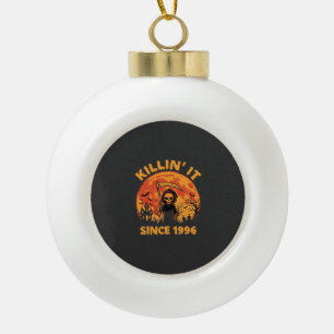 Halloween Grim Reaper Since 1996 Birthday Design_1 Ceramic Ball Christmas Ornament