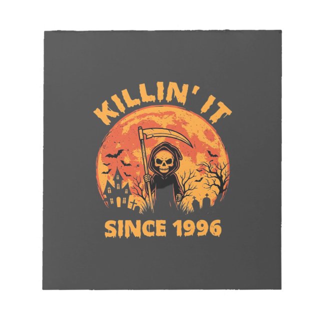 Halloween Grim Reaper Since 1996 Birthday Design_1 Notepad (Front)